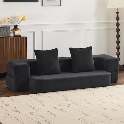 Versatile Transformable Sofa with Ottoman Stools for Compact Spaces