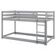 preview thumbnail 10 of 11, Stylish & Simple Twin Bunk Bed,Twin over Twin Floor Bunk Bed with Ladder