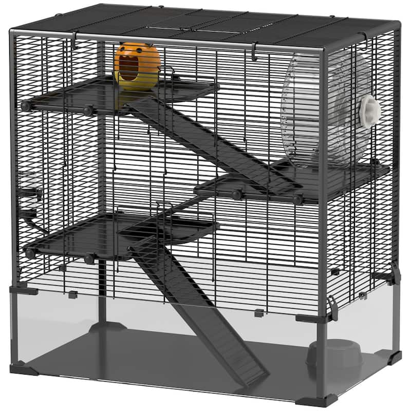 Four-Tier Hamster Tank with Glass Bottom, Ramps and Accessories - 30.9" L x 19.1" W x 31.5" H