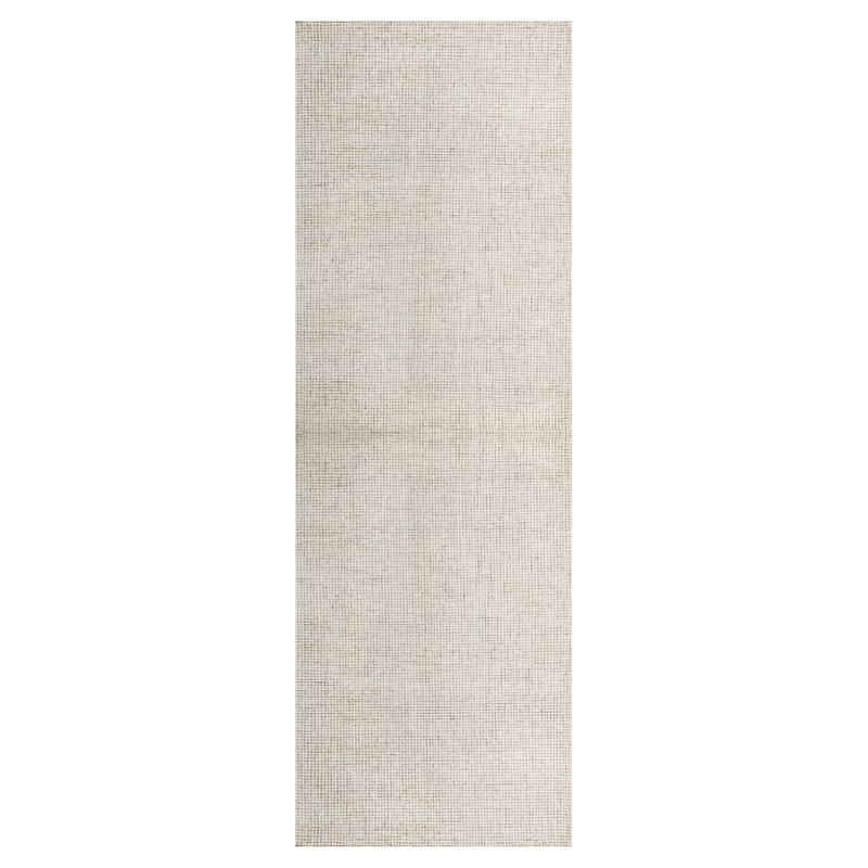 Sevita Hand-Tufted Checkered Geometric Wool Blend Indoor Area Rug - 2'6" x 8' - Beige/Ivory