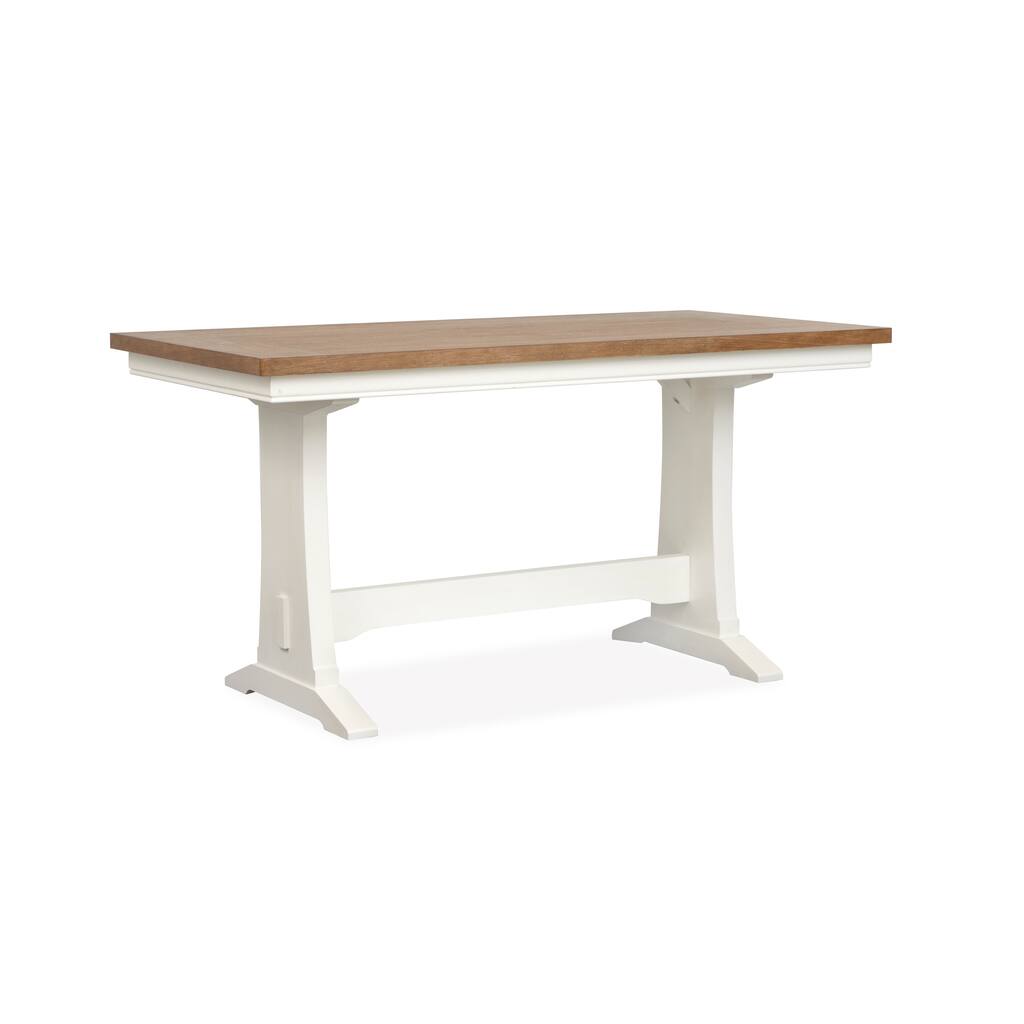 Magnussen Home Kingston Whisper White and Cerused Nutmeg Counter Height Table - 36''W x 70''D x 36''H