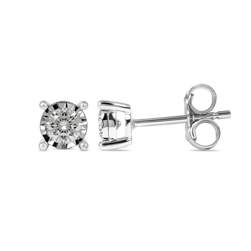 1/20ct - 3/4ct TDW Diamond Stud Earrings in Silver for Women