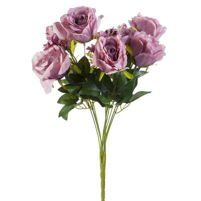 Enova Home 1pc 20" Mixed Artificial Silk Roses Faux Flowers Bush for Home Office Wedding Decoration