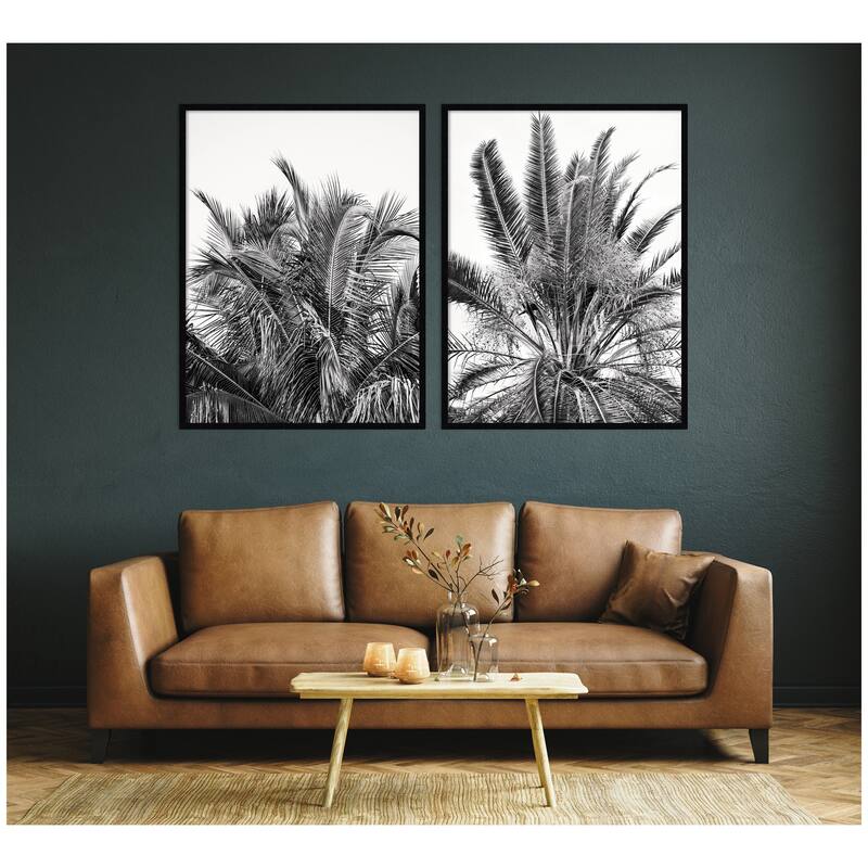 Kate and Laurel Palm No. 13 & 15 2 Piece Framed Wall Art Print Set by Alicia Bock