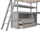 preview thumbnail 11 of 12, Gray Full Loft Bed with Desk and Shelves, Built-in 2 Drawers, Ladder