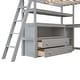 preview thumbnail 10 of 34, Stylish & Simple Full Size Loft Bed with Desk and Shelves, 2 Built-in Drawers, Safety Guaranteed, Multifunctionl Design, Gray