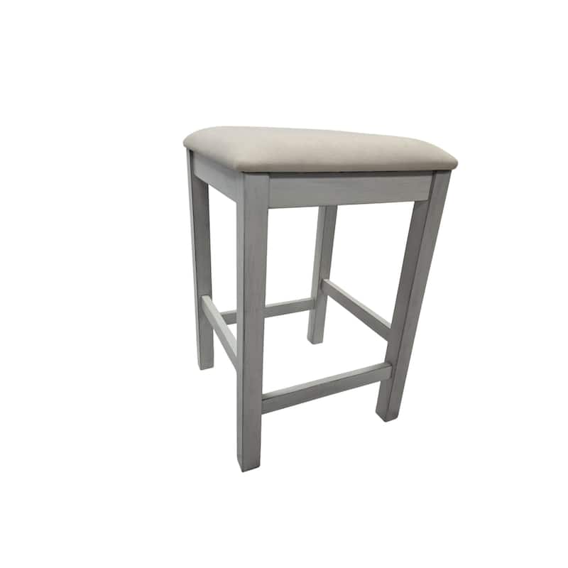 Backless Upholstered Counter Stools - 24.25" - Antique White - Set of 2