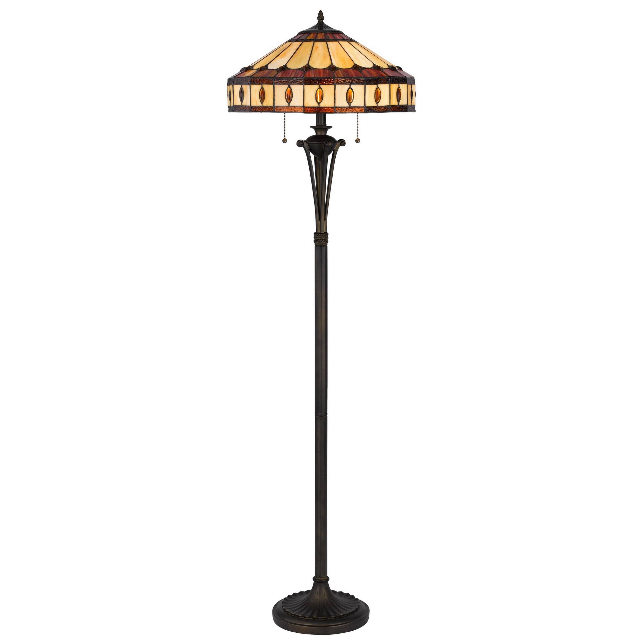 Xia 61 Inch Tiffany Style Vintage Floor Lamp, Glass Shade, Antique Bronze Bed Bath & Beyond