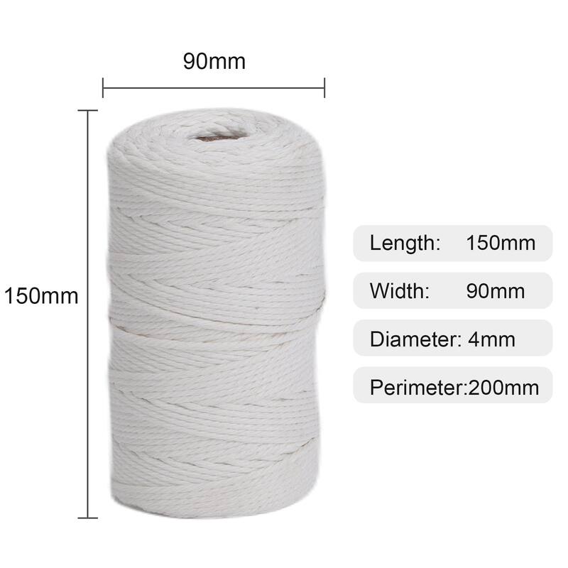 VECELO White Garden Twine Strong Hemp Rope for Gardening Plant Tie Floristry Crafts Gift Wrapping Packing Decor