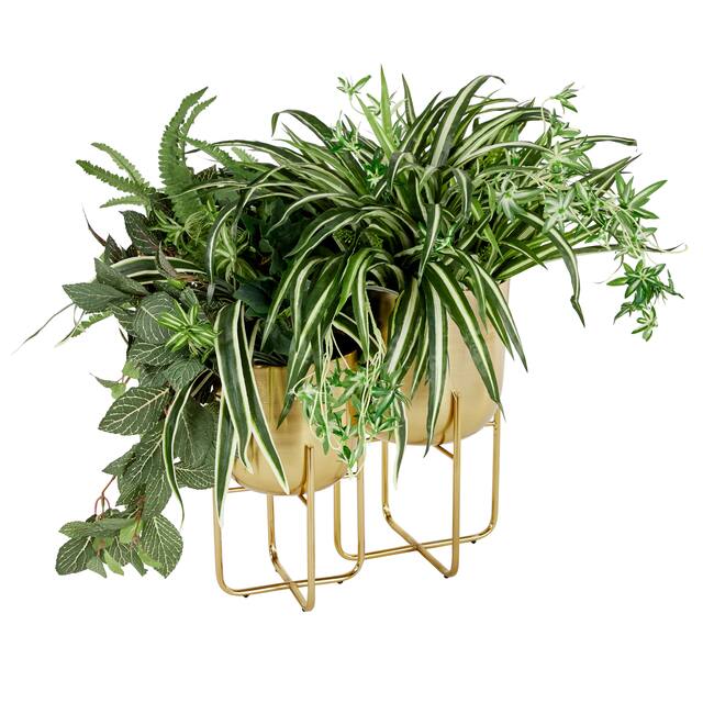Iron Glam Contemporary Planter (Set of 2) - S/2 16", 13"H