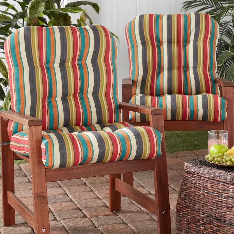Greendale 21 x 42-inch Multicolor Outdoor Dining Chair Cushion (Set of 2) (Cushions Only)