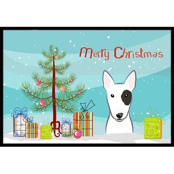 Carolines Treasures BB1581JMAT Christmas Tree & Bull Terrier Indoor or Outdoor Mat 24 x 36
