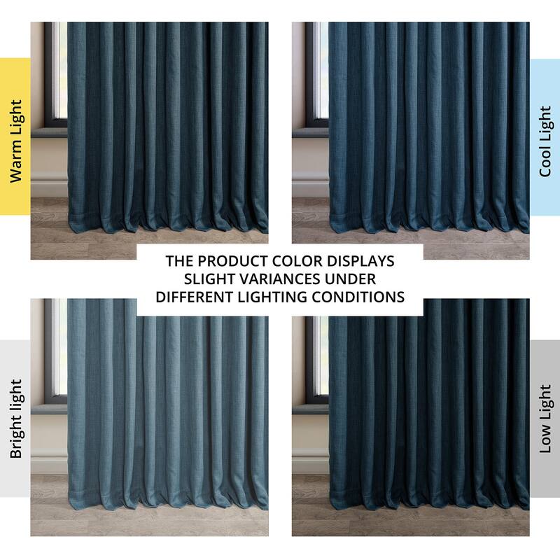 Exclusive Fabrics Faux Linen Extra Wide Room Darkening Curtains (1 Panel)
