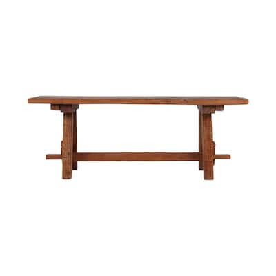 Solid Wood Bench with Natural Finish Accent Seating - 48" Brown