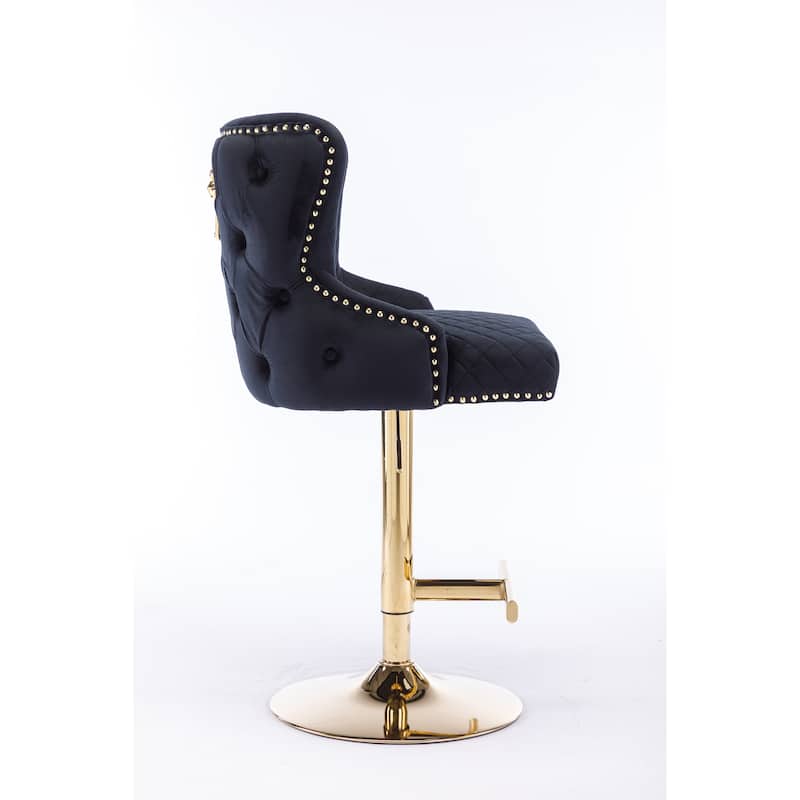 Ostweer Furniture Velvet Adjustable Bar Chair Sto - Beige