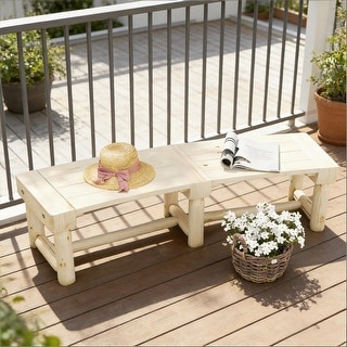 GDFStudio Outdoor Elaria Solid Fir Wooden Garden Bench with Slatted Seat Design