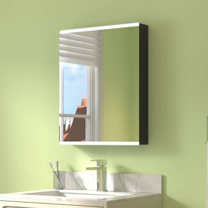 ExBrite LED Bathroom Medicine Cabinet with Mirror,Casement Door,Surface mounting only - 26'' H X 20'' W