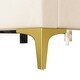 preview thumbnail 19 of 52, Bedroom Velvet Fabric Bed Frame with Classic Semi-circle Shaped Headboard and Metal Legs, Upholstered Platform Bed for Kids