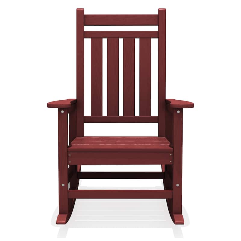 Modern High-Back Rocking Adirondack Chair All Weather - Dull Red