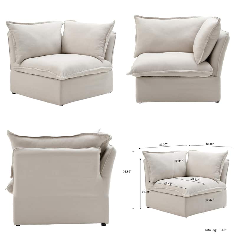 L-shape Sectional Sofa Modern Upholstered Modular Sofa