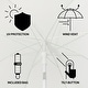 preview thumbnail 9 of 18, Horizon Coastal Scalloped Edge Beach Umbrella with Fringe, Push-Button Tilt, UV 50 Outdoor Canopy and Portable Carry Bag