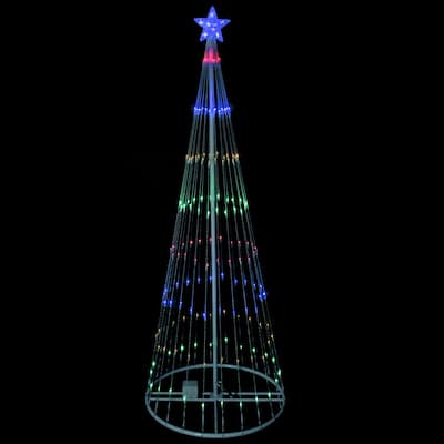 12' Multi Color LED Artificial Christmas Tree Show Cone Outdoor Decor