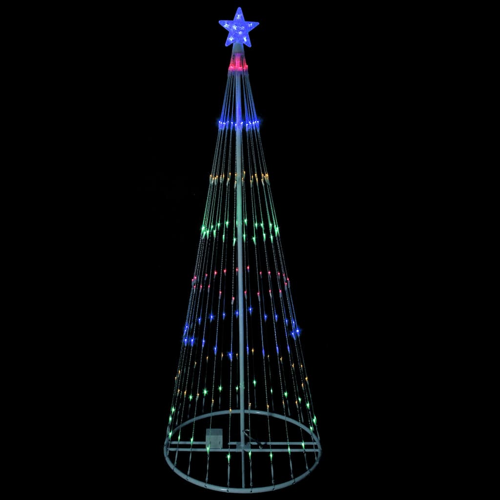 9' Multi-Color LED Lighted Show Cone Christmas Tree Outdoor Decoration