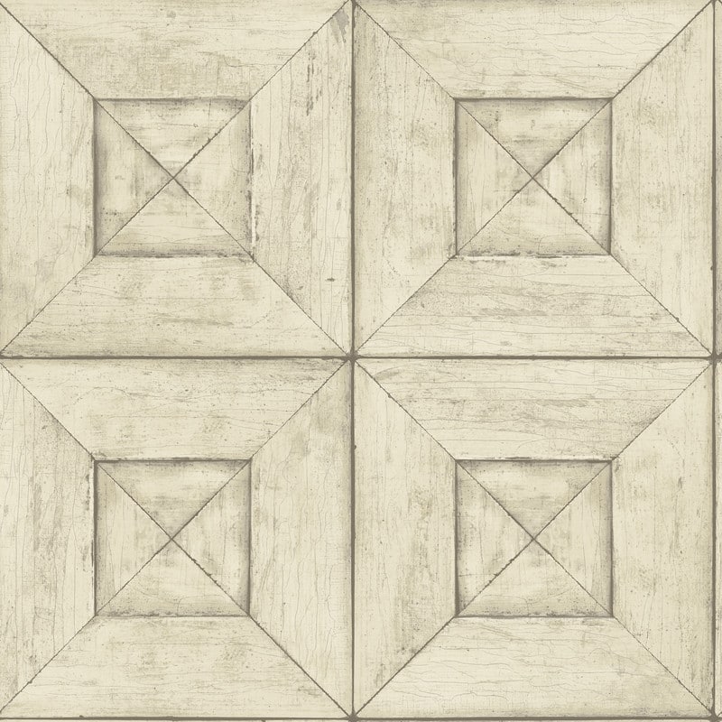 Chesapeake Avery Cream Wood Wallpaper - 20.5in x 396in x 0.025in