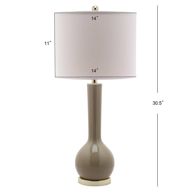 SAFAVIEH Lighting Brigid 31-inch Long Neck Ceramic White Table Lamp (Set of 2) - 14"x14"x30.5" - 14Wx14Dx31H