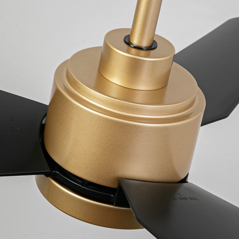 42" 3-Blade Modern Black & Gold Ceiling Fan with LED Light