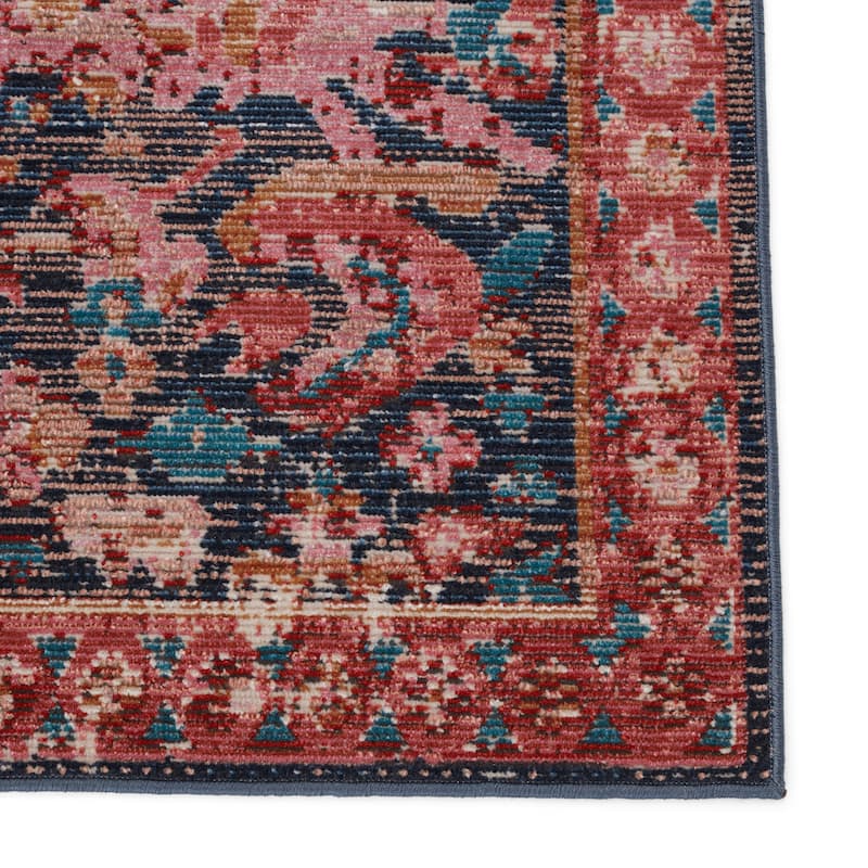 Maven Indoor/ Outdoor Oriental Pink/ Blue Area Rug
