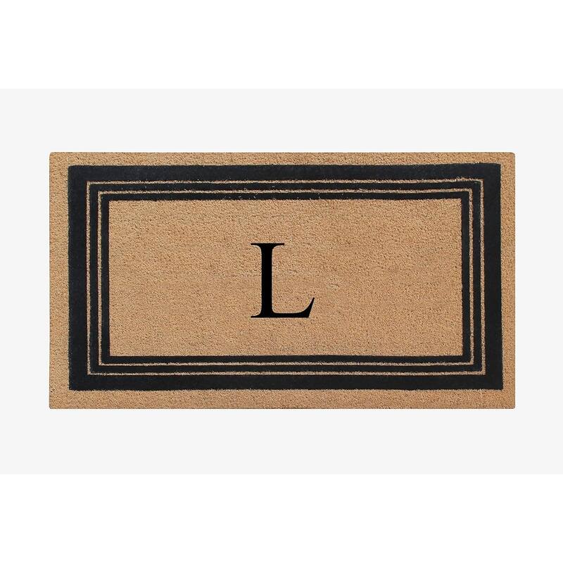 A1HC Natural Coir Monogrammed Entrance Door Mats Flock Doormat 24"X39" - L