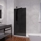 preview thumbnail 7 of 18, Veil Series 74 in. by 34 in. Framed Frosted Glass Shower Screen Matte Black/Tinted