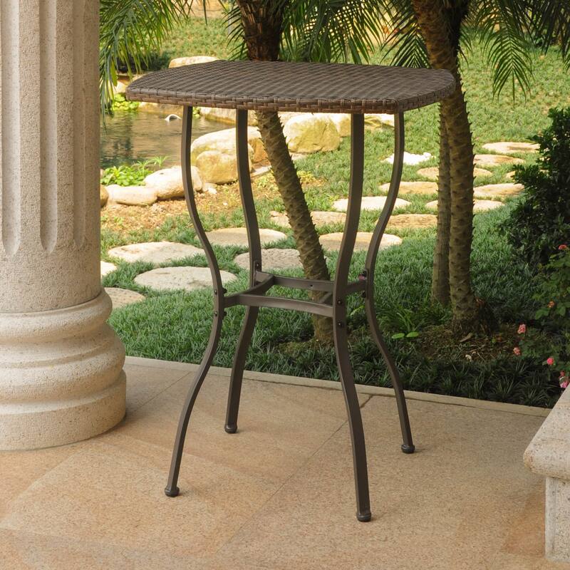 Valencia Resin Wicker/Steel Bar-height Patio Bistro Table