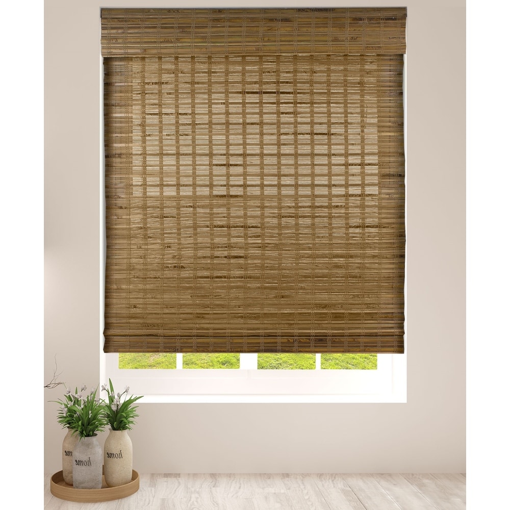 Roller Blind Natural Bamboo Roller Shades,Sunshades Light Filtering Roll Up Blinds,Indoor Outdoor Roman Shutters,Decoration Curtain for Windows Doors,with Lift,Customizable W:70xH:140cm/28x55in 