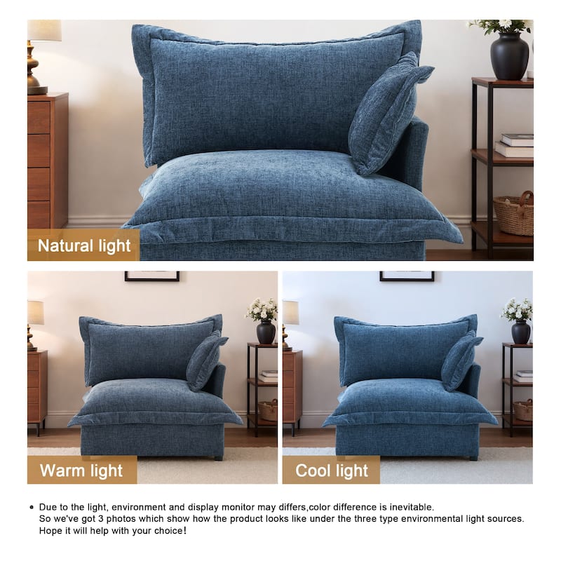 Double Layer Cushion Comfy Cloud Modular Sectional Sofa Couch Ottoman