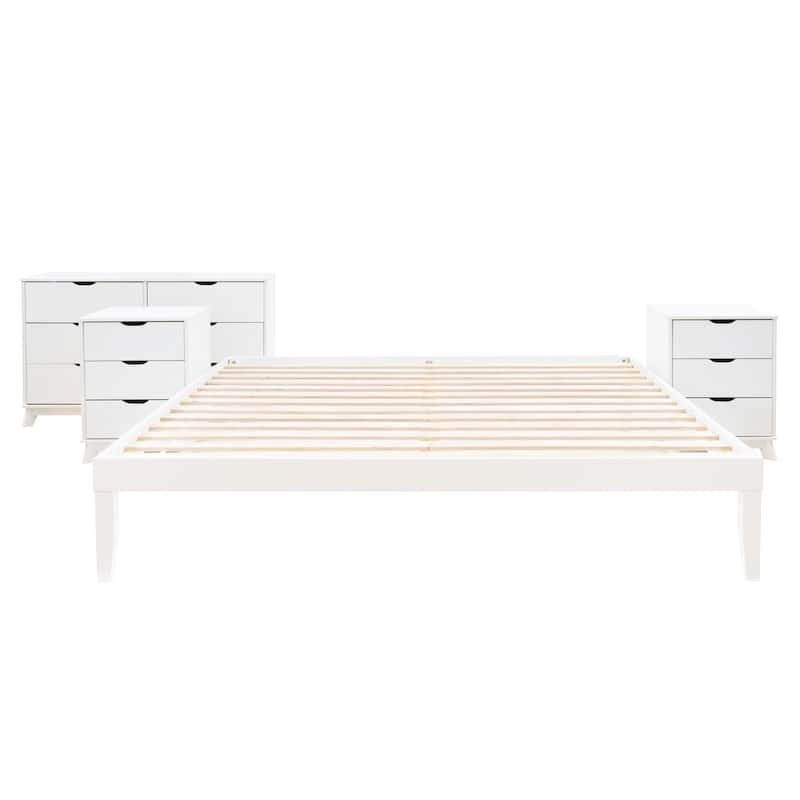 Purcell 4-Piece Bedroom Set with 6-Drawer Dresser and 2 Nightstands