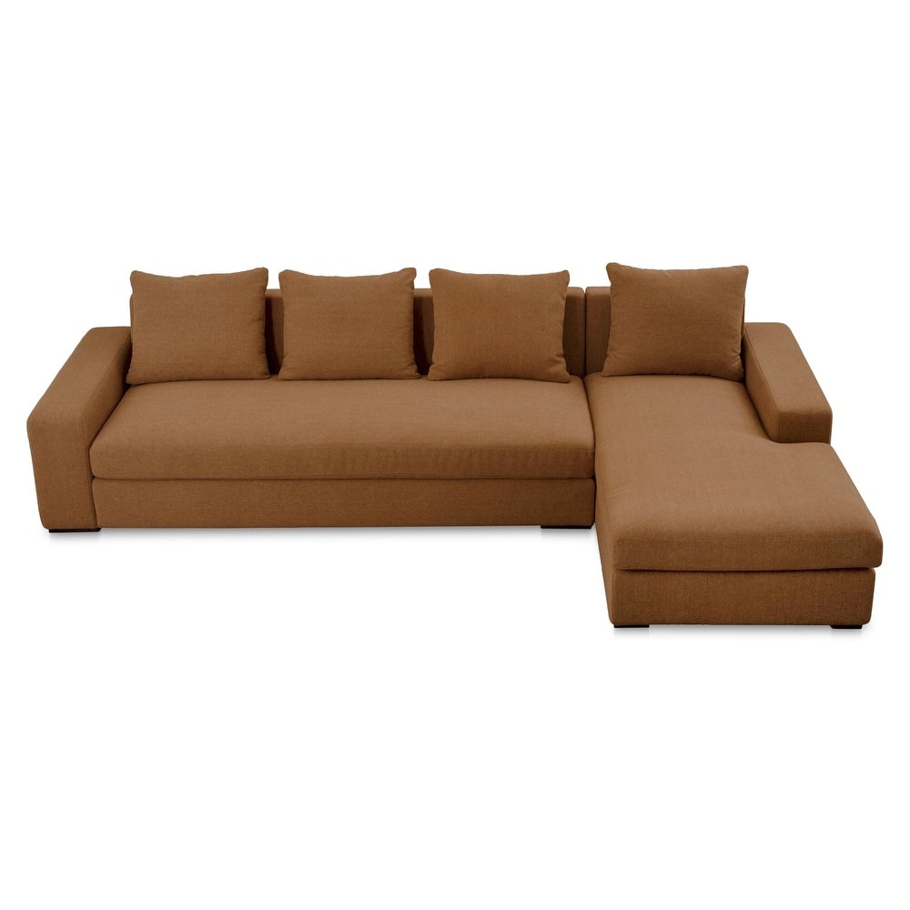 NADAAL STUDIOS Cavan Right-Facing Sectional Sofa, Wide Track Arms, Performance Polyester Upholstery, Seats 5, Rust