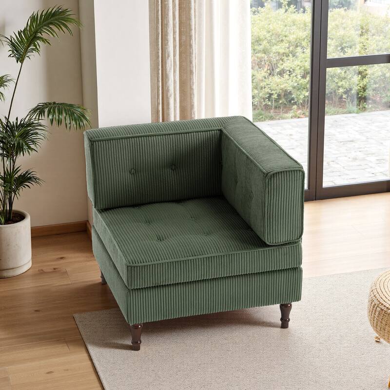 UIXE Corduroy Modular Corner Sofa Lounge Corner Arm Chair