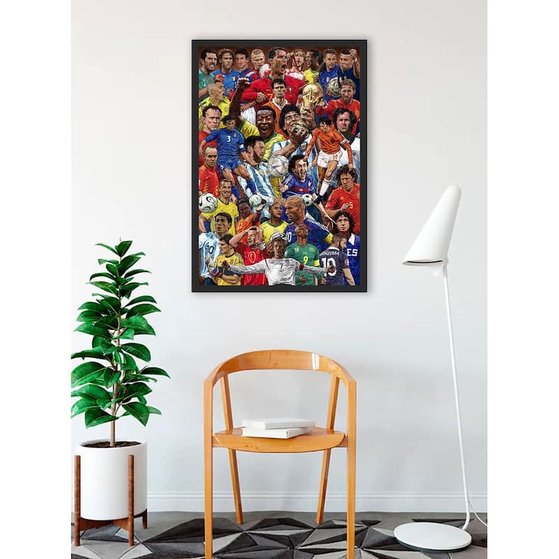 Legends Of Fotball Soccer Framed Art Poster - 24 x 36 Inch