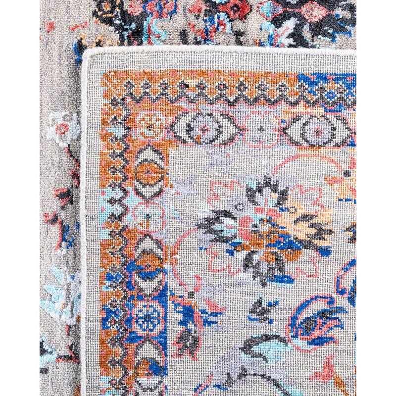 Ikat One-of-a-Kind Hand-Knotted Area Rug, Gray - 8' 0" x 10' 4"