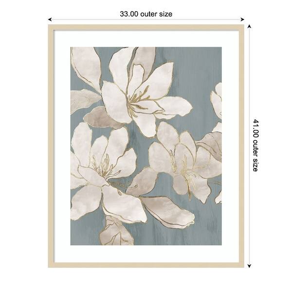 White Garden Outline II by Asia Jensen Wood Framed Wall Art Print ...