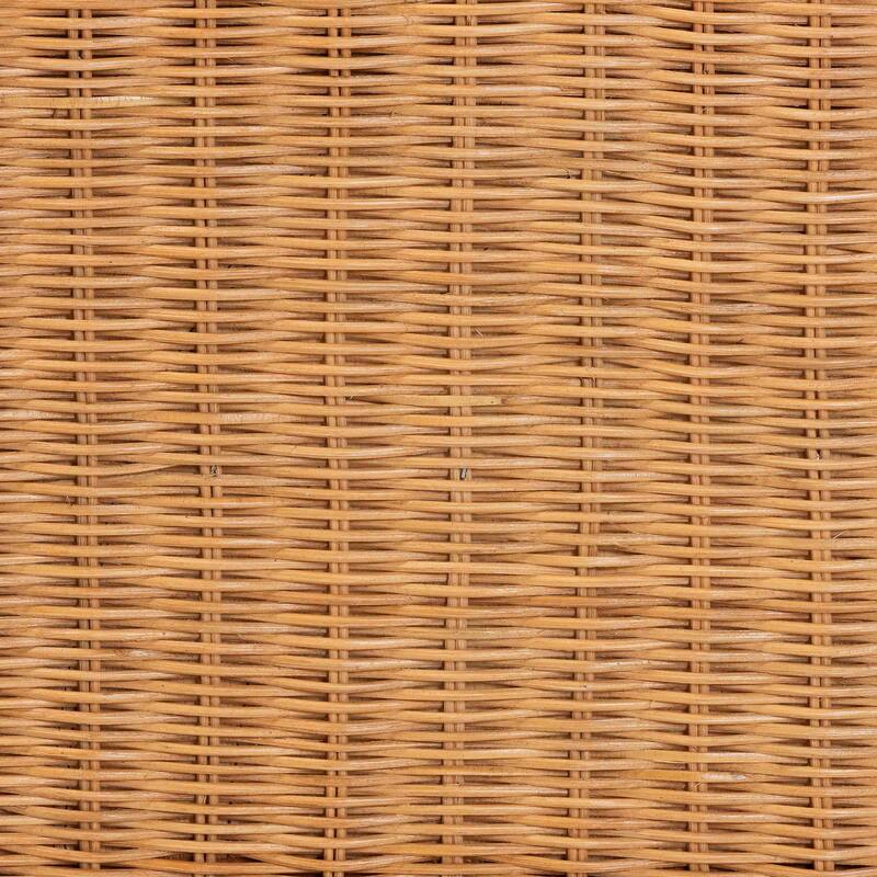 Melanie Natural Rattan Bed - Coastal Boho Bed Frame with Scalloped Headboard