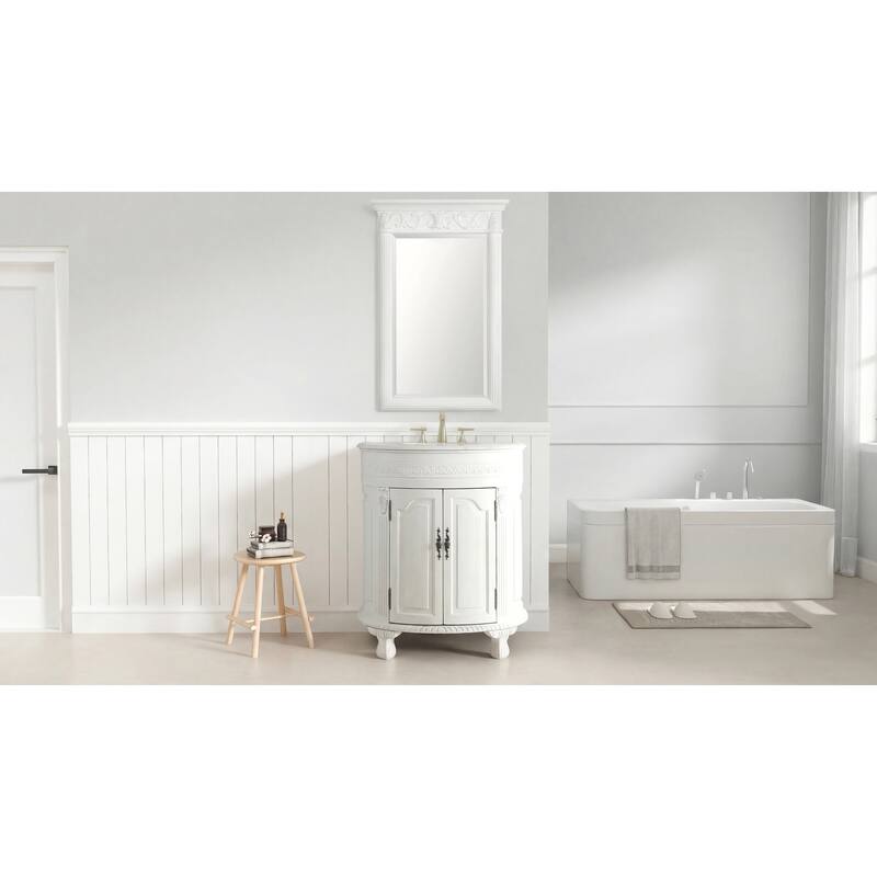 32" Benton Collection Versailles Slim White Bathroom Vanity - 32 x 22 x 35'' H