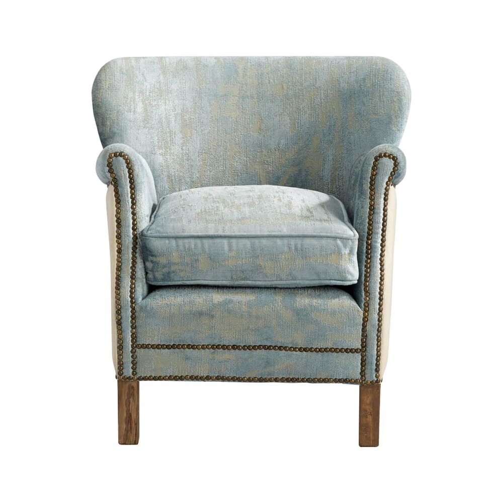 Shop Cyan Design Bailey Chair Bailey 27 5 Tall Wood And Foam Arm Chair Blue Vintage Velvet Overstock 15072385