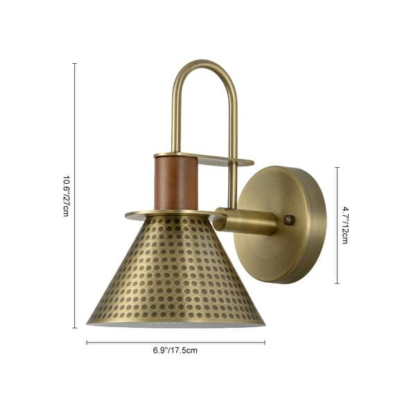Modern 1-Light Bedroom Cone Metal Wall Sconce