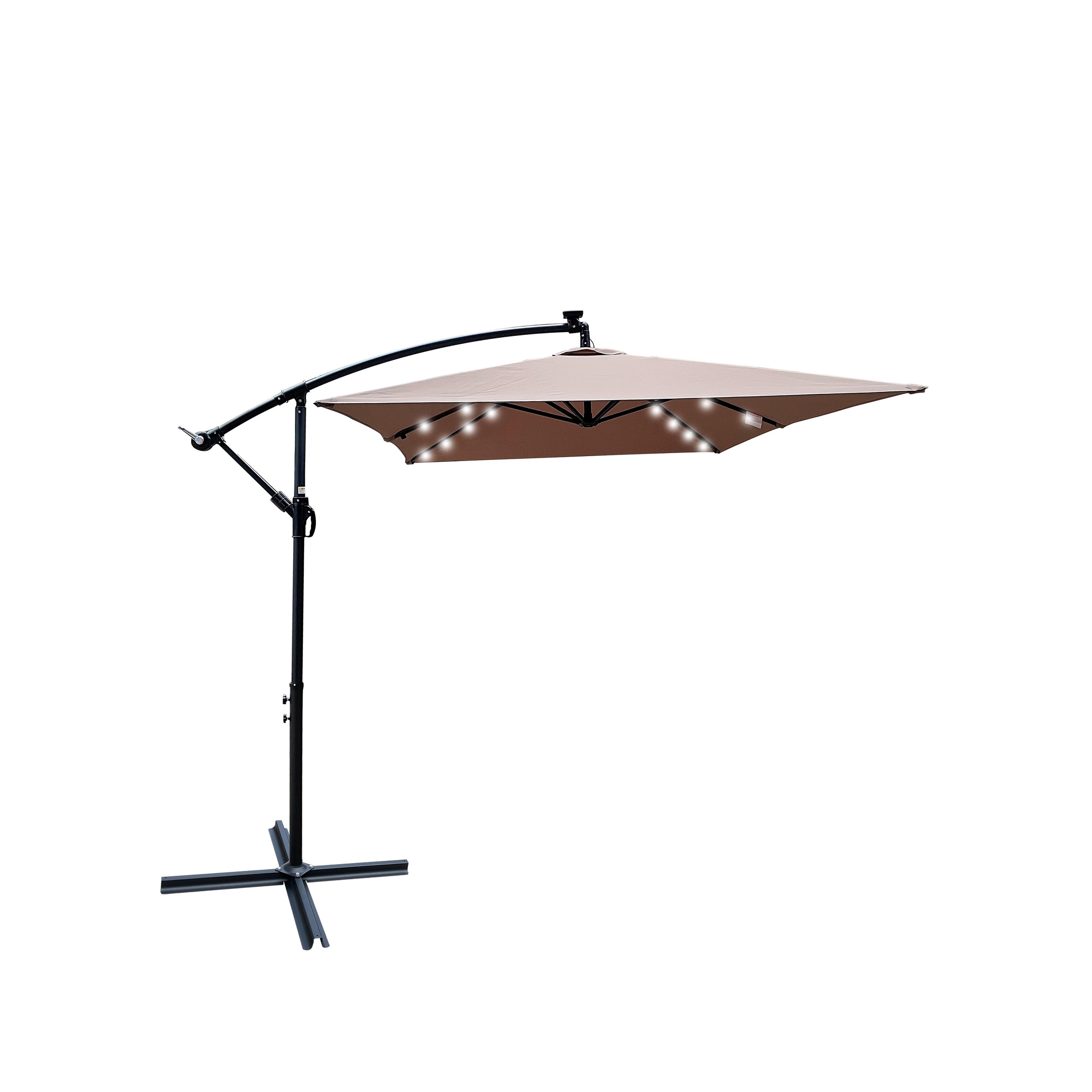 Rectangle 2x3M Outdoor Patio Umbrella Solar Powered LED Lighted Sun Shade Market