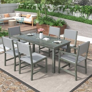 Dining Table GiantexUK Outdoor – 200x90cm Acacia Wood Table With