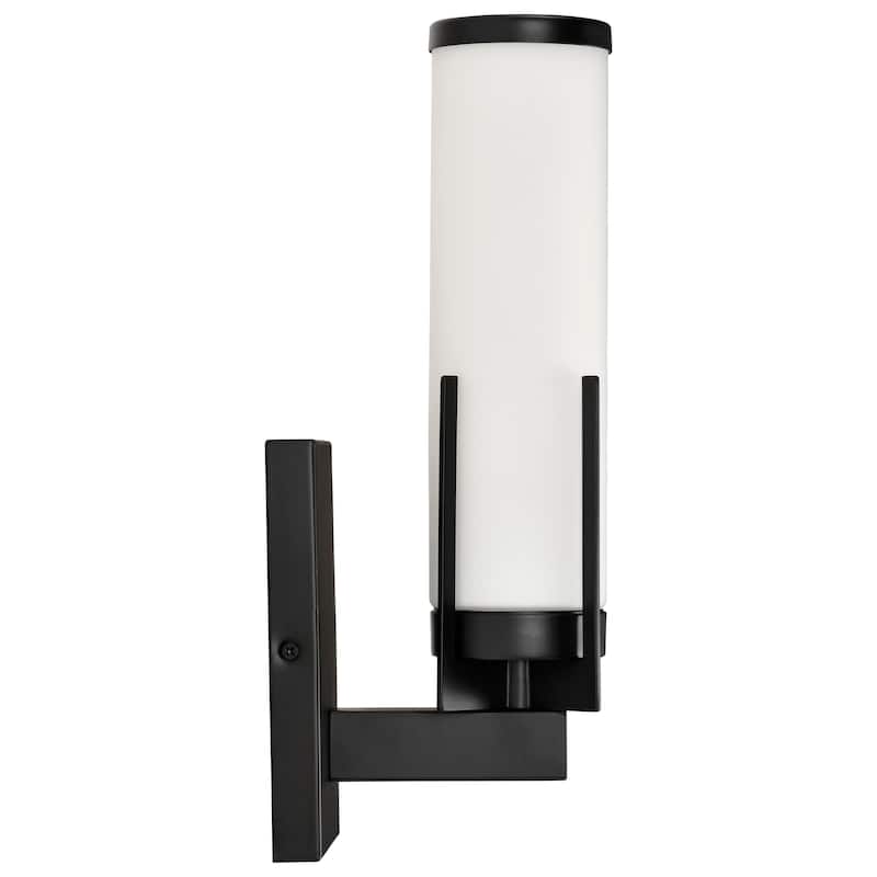 Roselle 1 Light Vanity Matte Black with White Glass - Matte Black