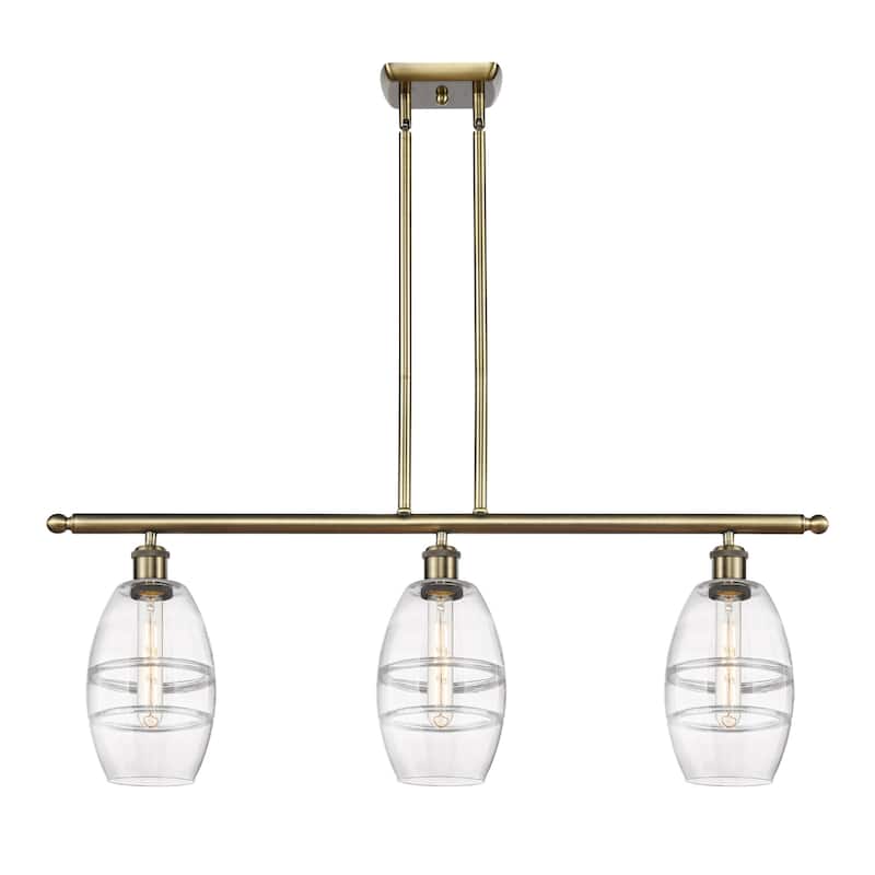 Innovations Lighting 516-3I-9-36 Vaz Linear Vaz 3 Light 36" Wide - Antique Brass / Clear